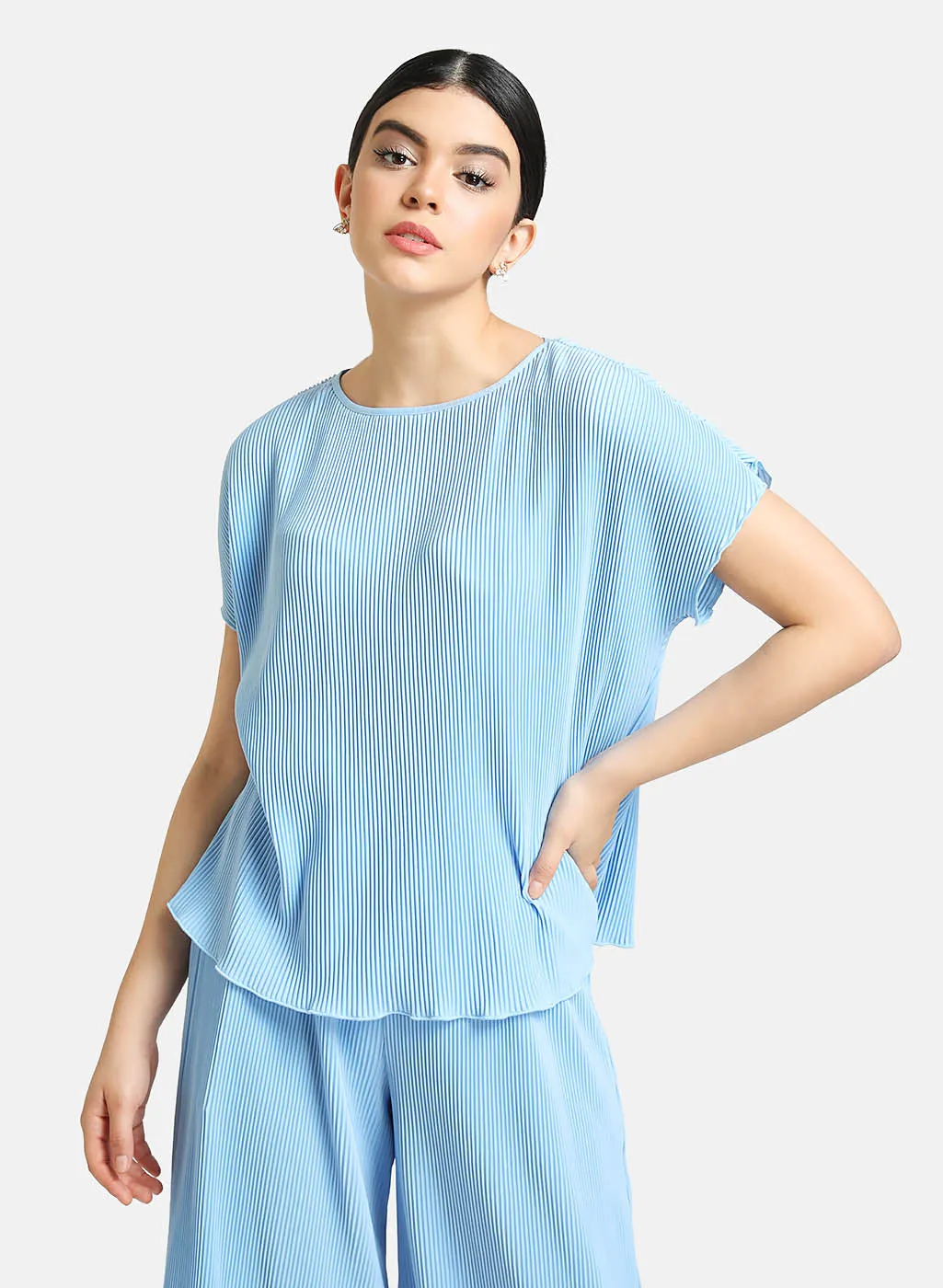 Set Of Pleated Top And Pants