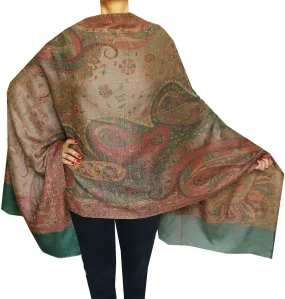 Shawls Paisley Wool Scarf Womens Indian Clothing Gift (80 x 28 inches)