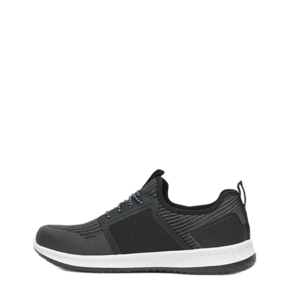 SKECHERS Men's Delson-Verden Running Shoe (Black)