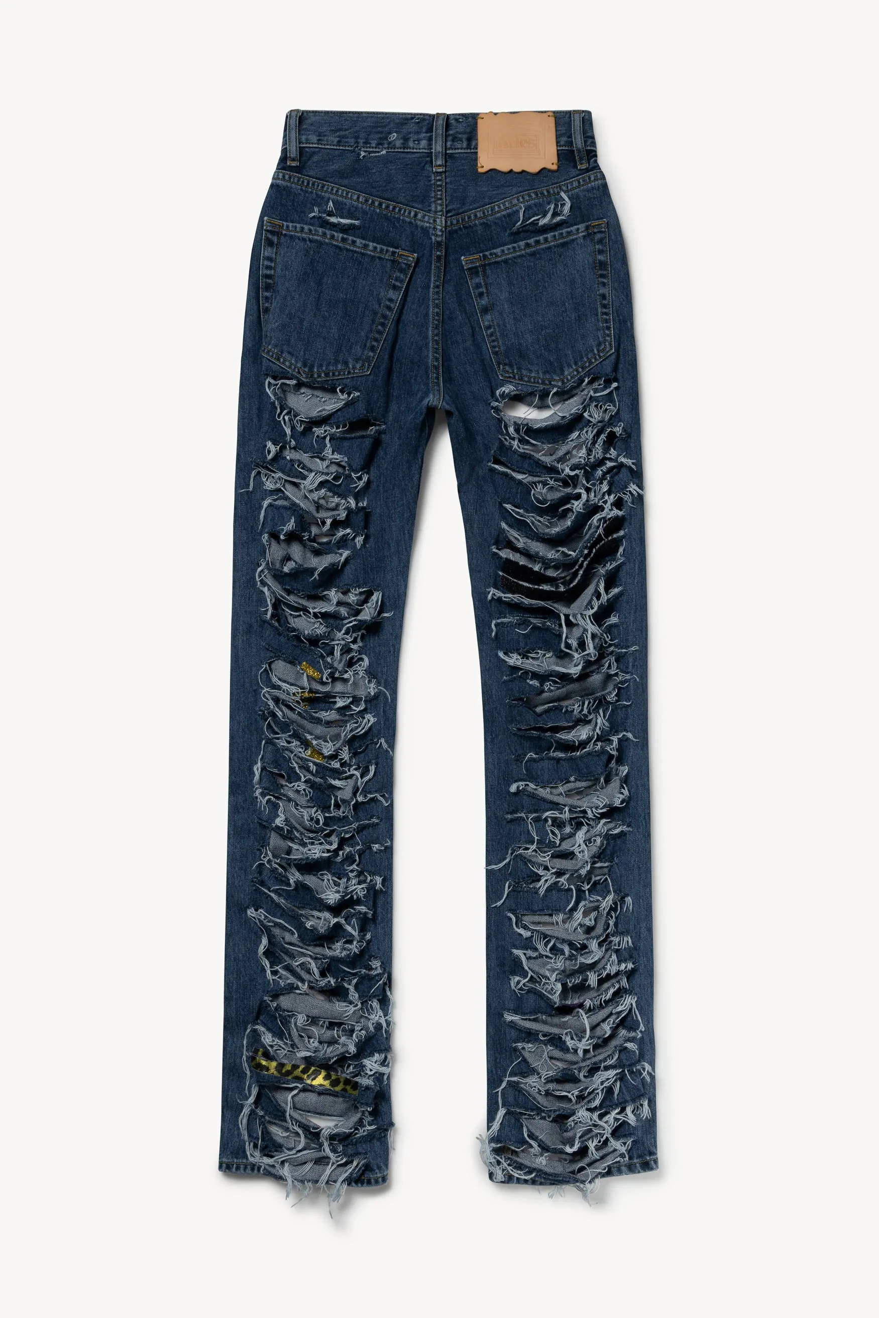 Slashed Vinyl Jeans