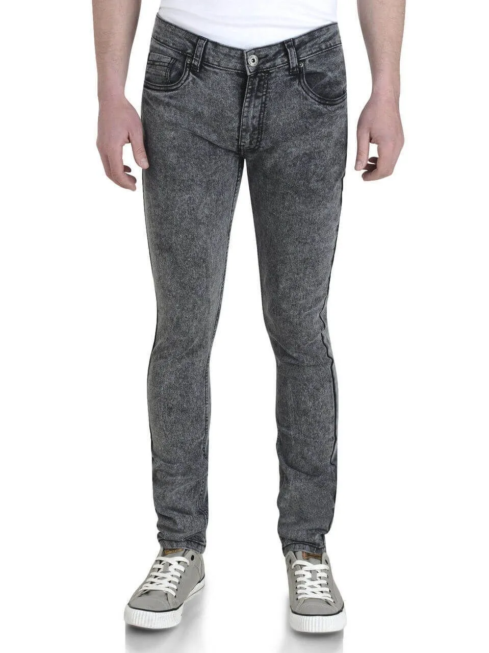 Soul Star Skinny Fit Slim Tapered Denim Jeans Dark Wash Snow