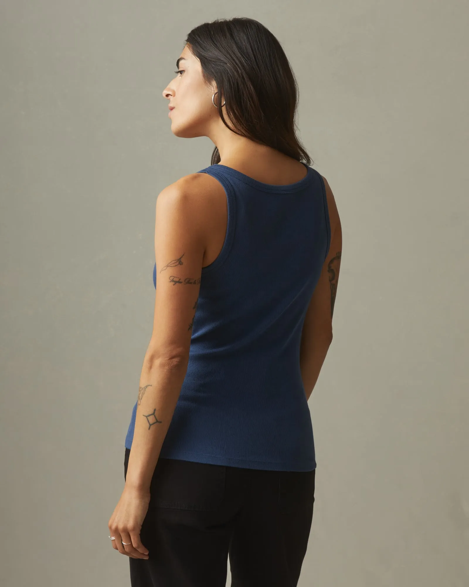 Stretch Rib Tank - Cosmos Blue