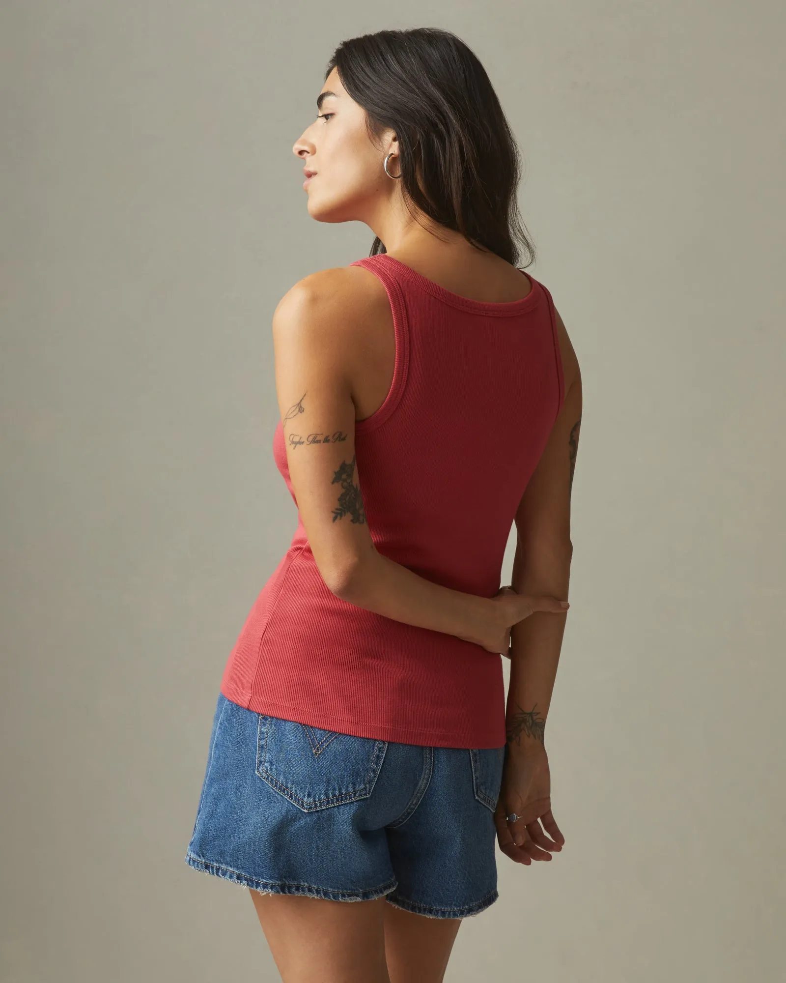 Stretch Rib Tank - Southwest Red