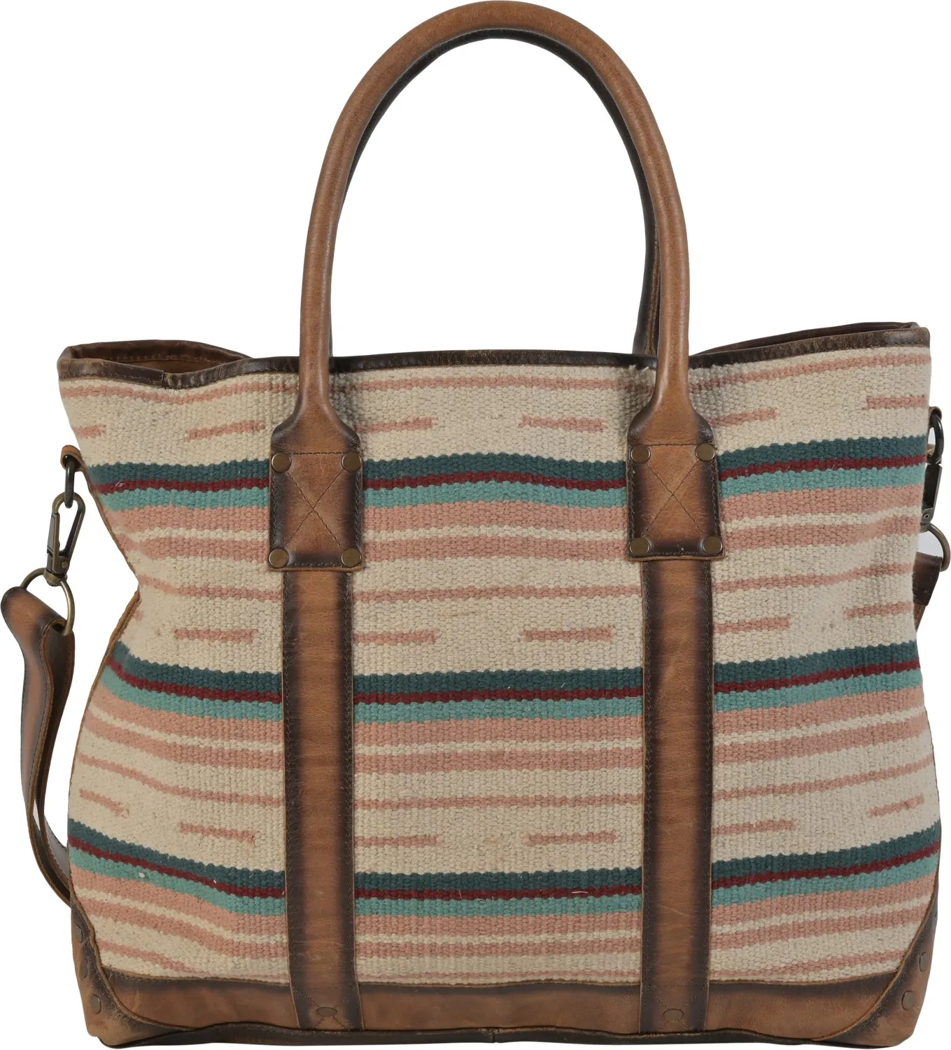 STS Ranchwear Womens Palomino All In Pink Serape Leather Travel Tote Bag