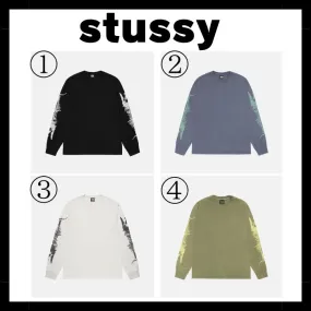 STUSSY  |Crew Neck Pullovers Unisex Street Style Long Sleeves Cotton