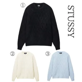 STUSSY  |Crew Neck Pullovers Unisex Wool Nylon Street Style