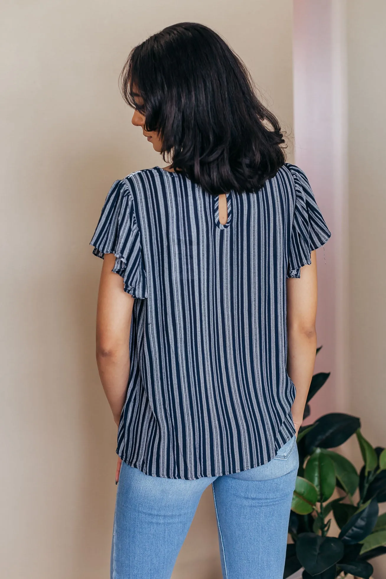 Susie Striped Smocked Top