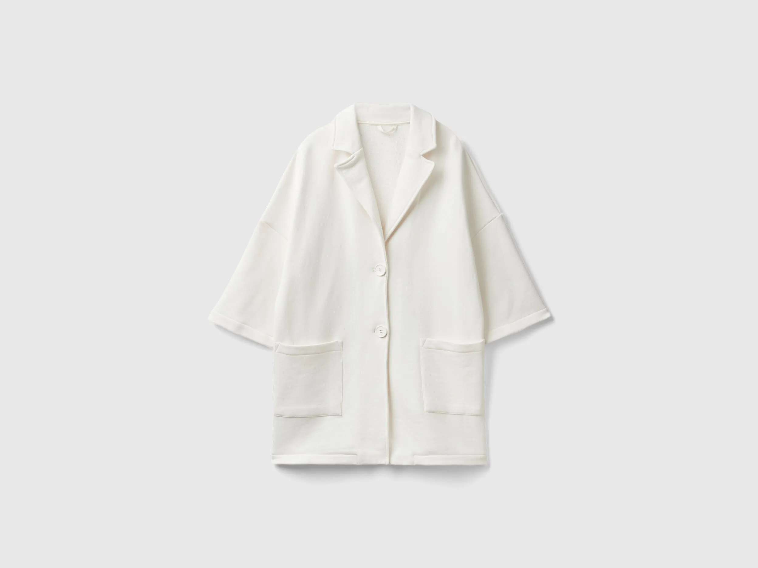 Sweatshirt coat - Creamy White | Benetton