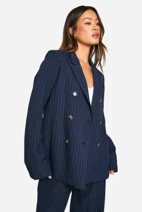 Tall Pinstripe Double Breasted Blazer