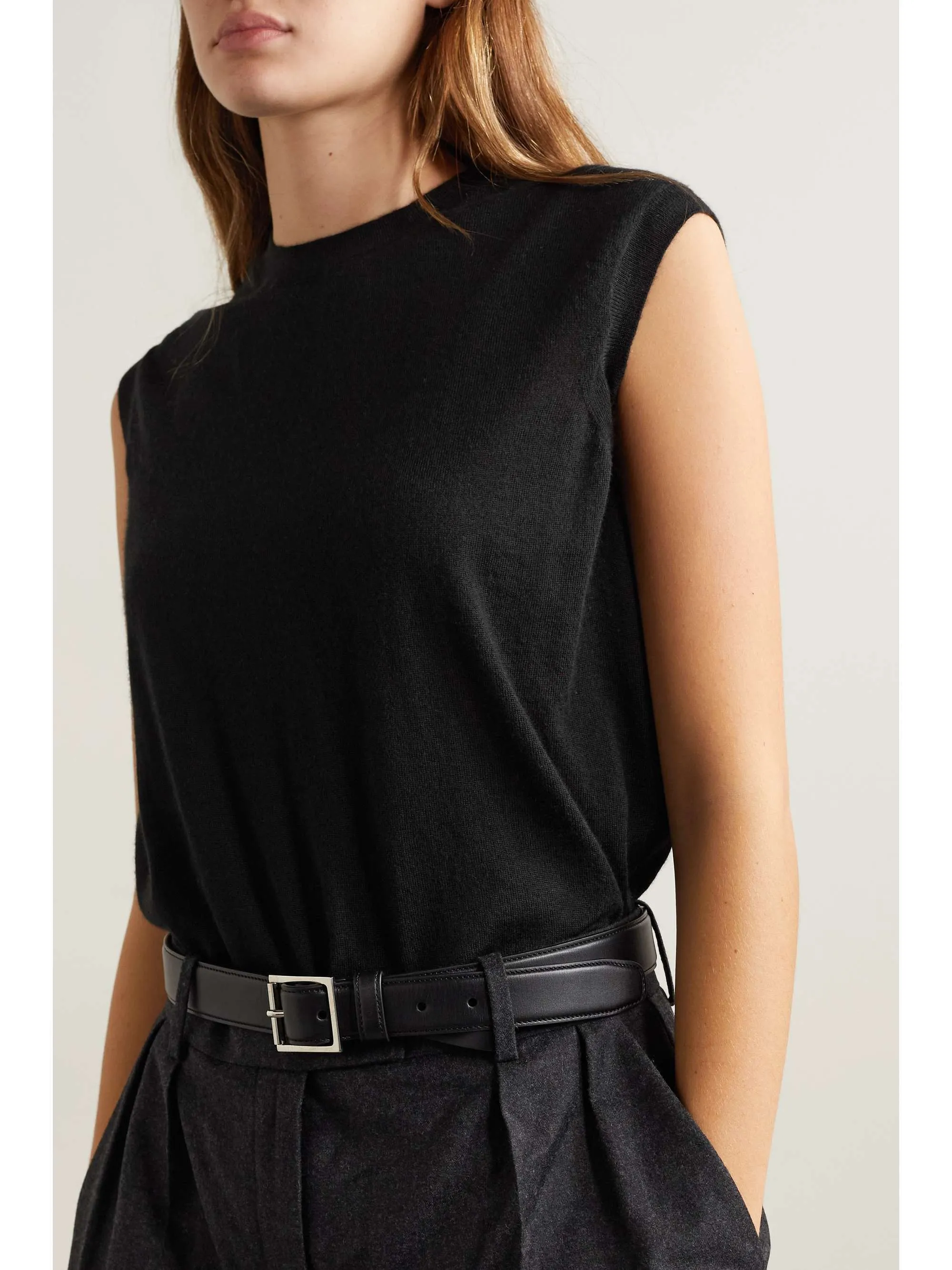 The Row  |Crew Neck Casual Style Cashmere Sleeveless Plain