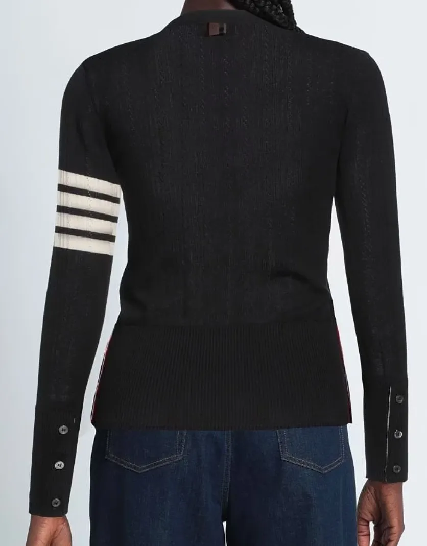 THOM BROWNE  |Silk Long Sleeves Cotton Cardigans