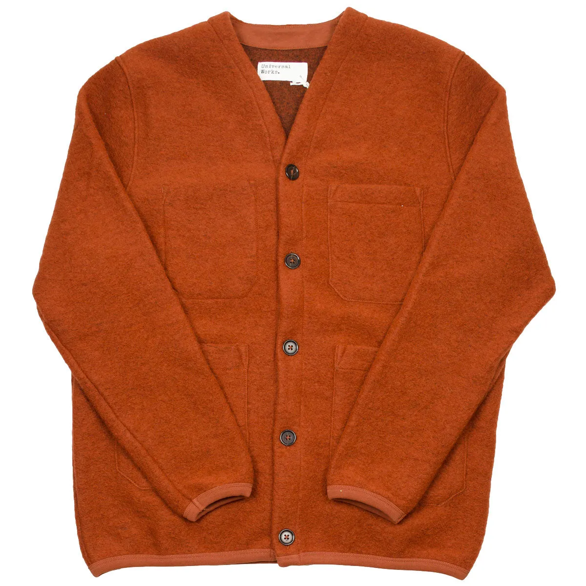 Universal Works - Cardigan Wool Fleece - Orange