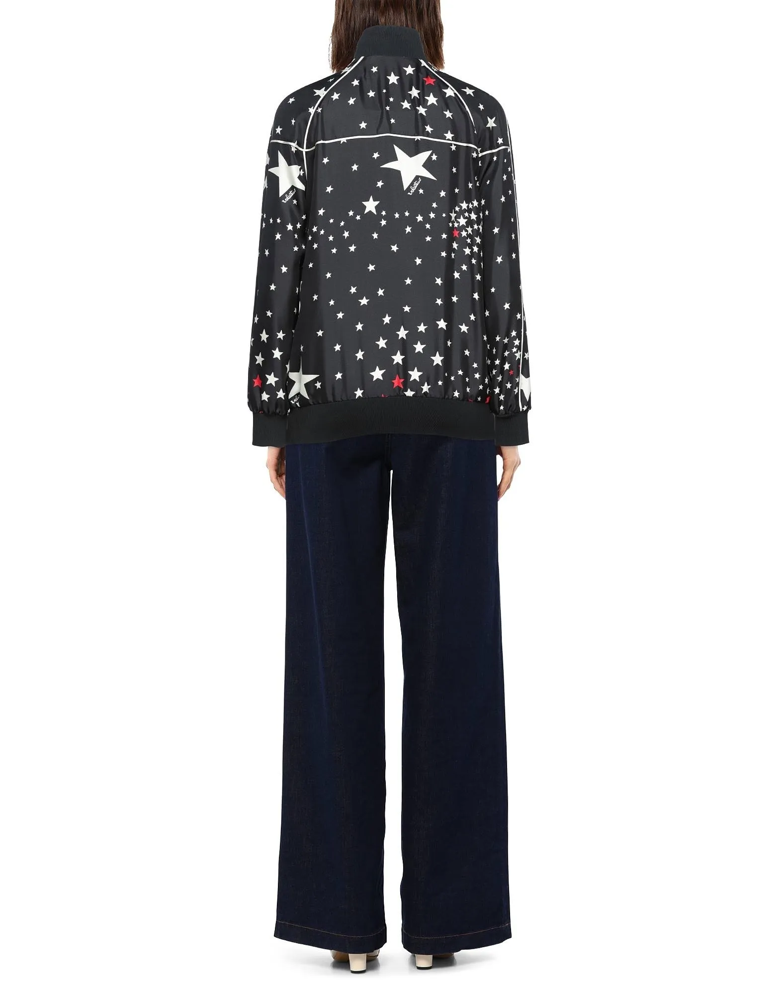 VALENTINO  |Star Unisex Silk Blended Fabrics Street Style Long Sleeves