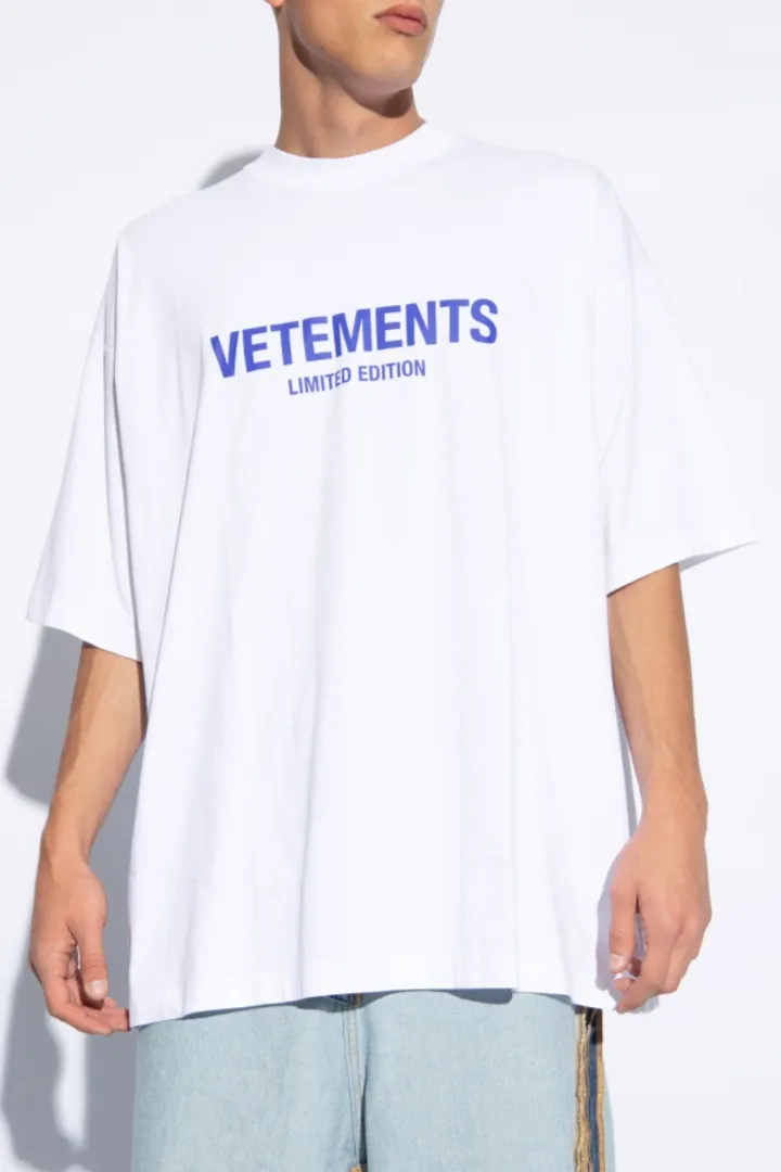 VETEMENTS  |Crew Neck Pullovers Unisex Street Style Cotton Short Sleeves