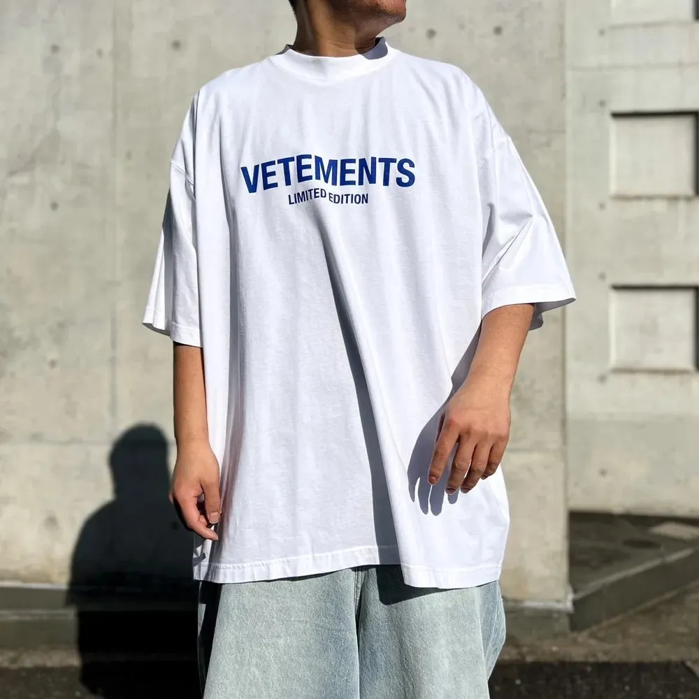 VETEMENTS  |Crew Neck Pullovers Unisex Street Style Cotton Short Sleeves