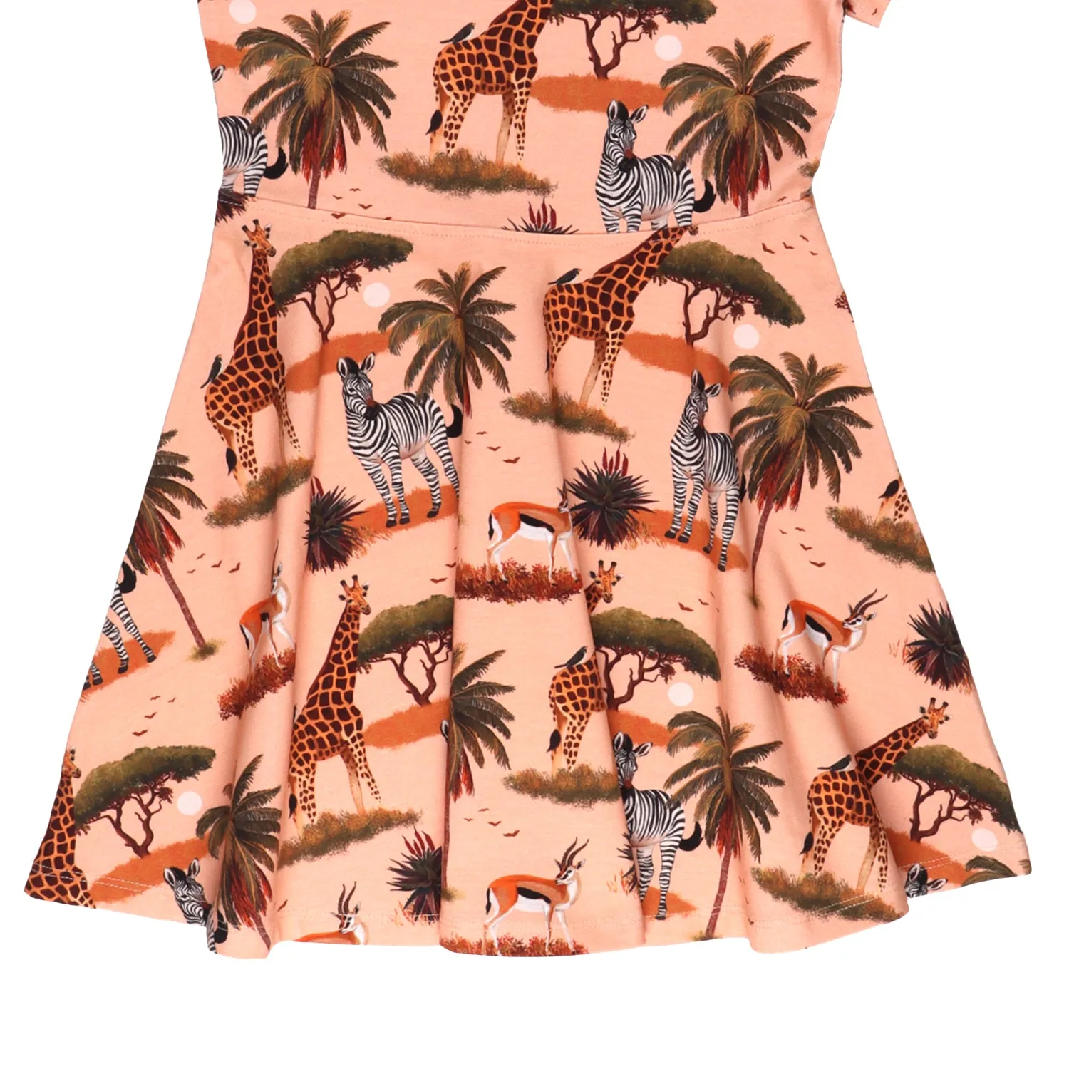 Walkiddy The African Savanna Short Sleeved Skater Dress