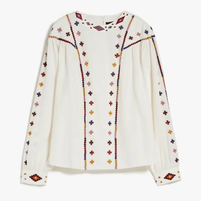 Weekend Max Mara  |Flower Patterns Casual Style Long Sleeves Cotton