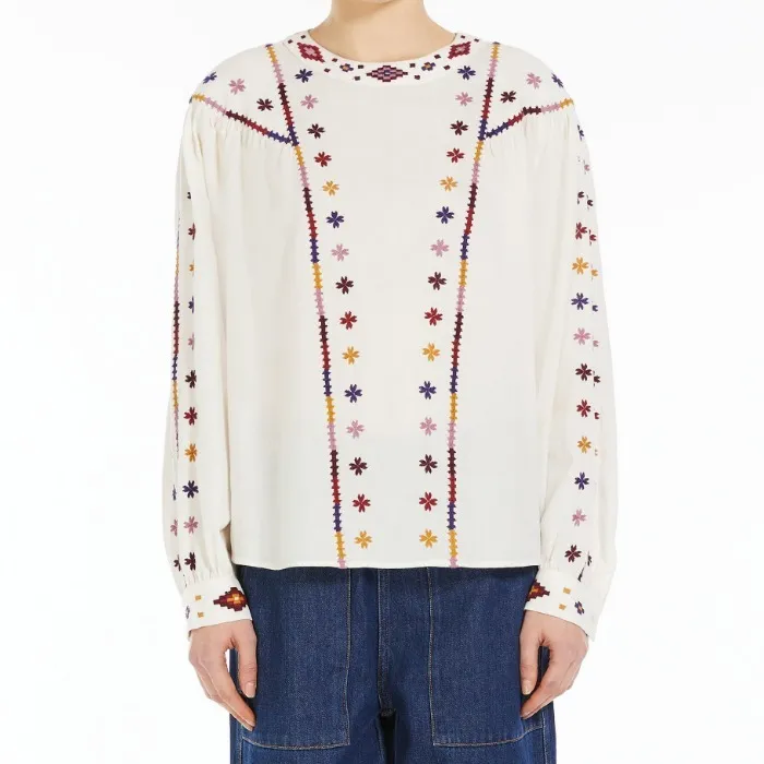 Weekend Max Mara  |Flower Patterns Casual Style Long Sleeves Cotton