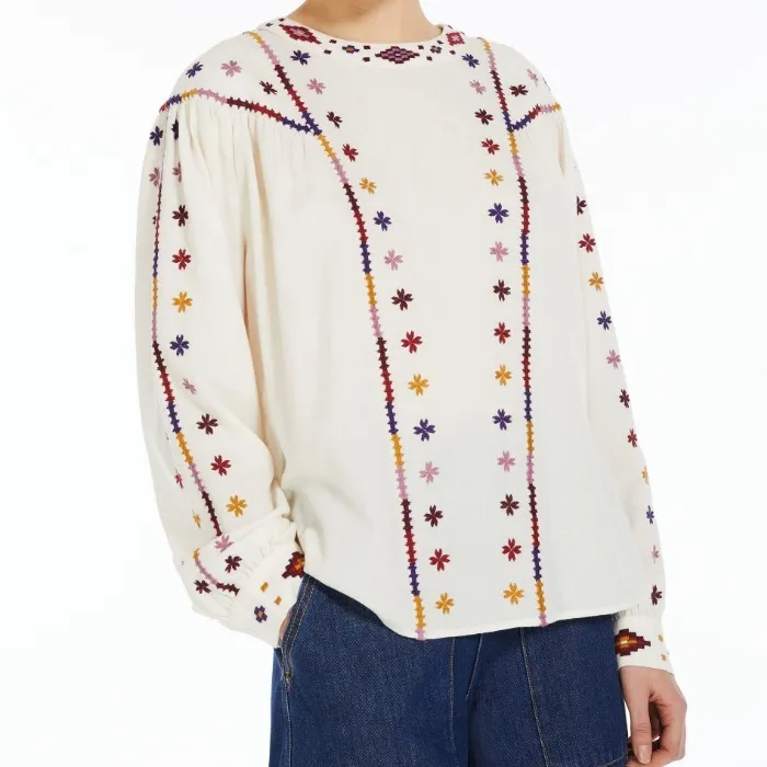 Weekend Max Mara  |Flower Patterns Casual Style Long Sleeves Cotton