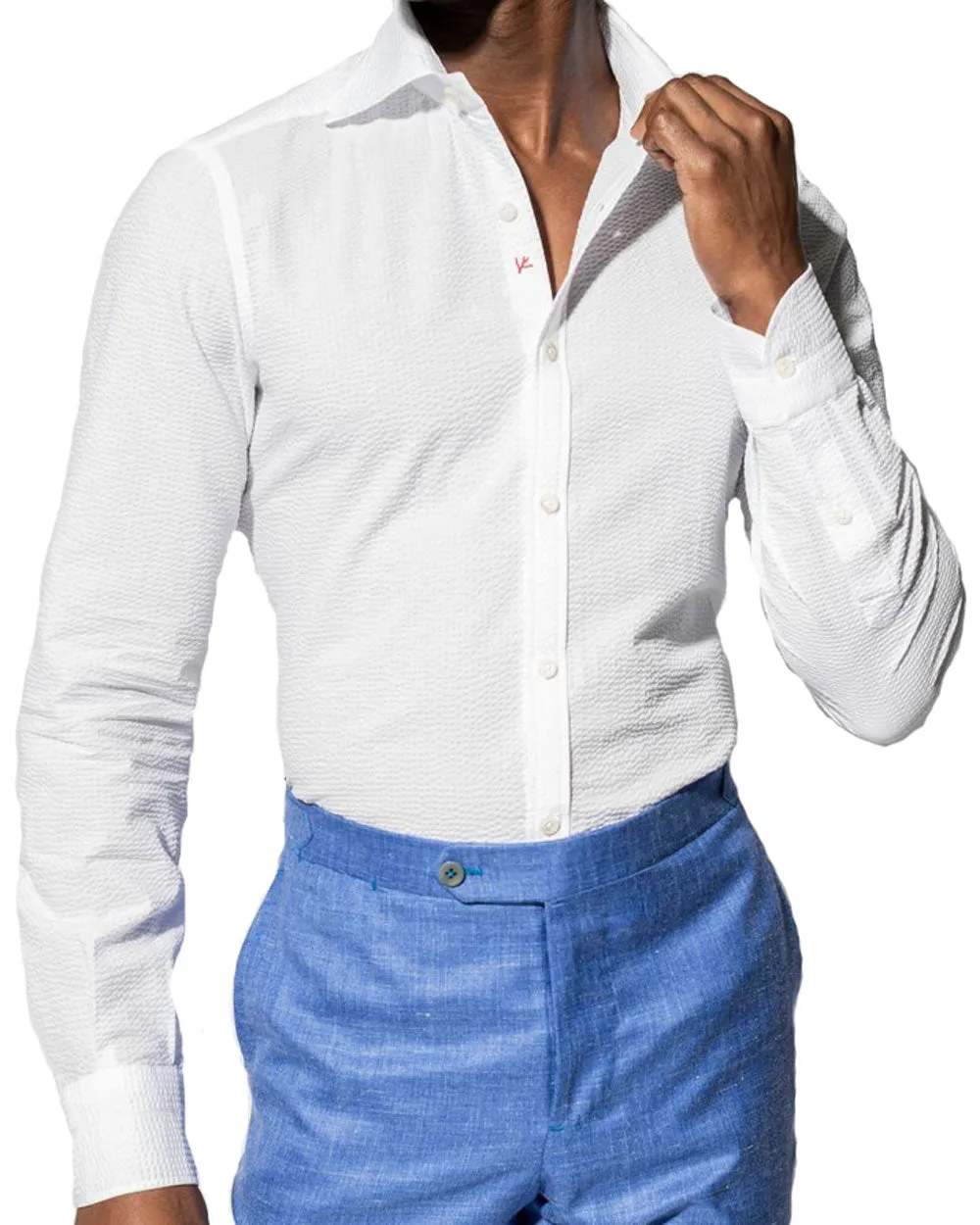 White Seersucker Sportshirt