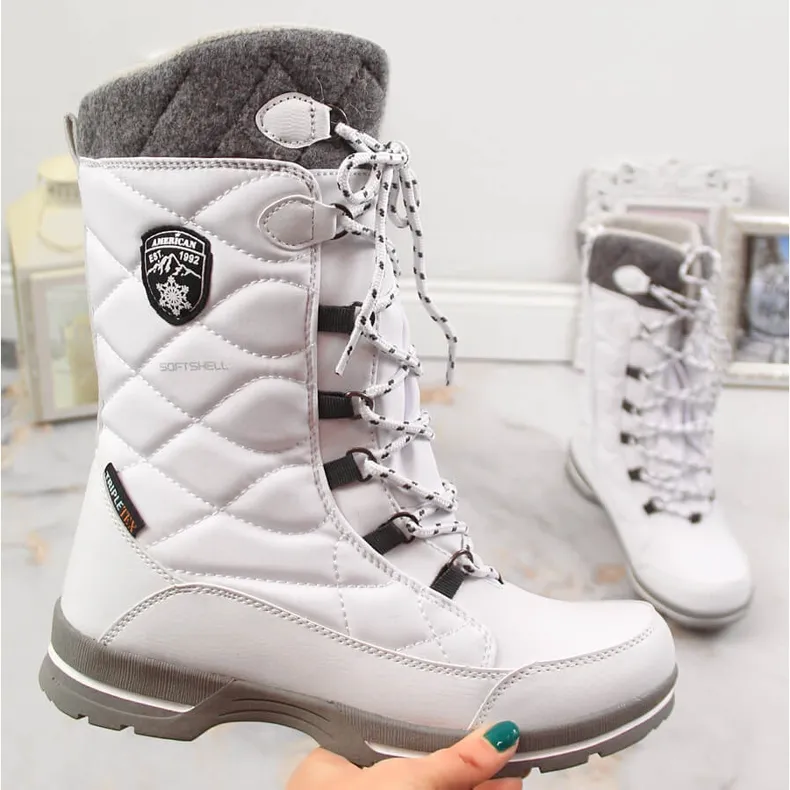 Women's snow boots waterproof winter white American Club 08/22