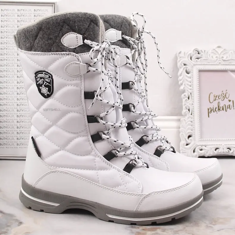 Women's snow boots waterproof winter white American Club 08/22