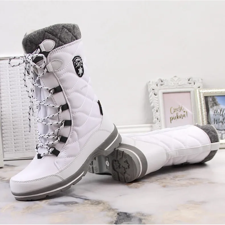 Women's snow boots waterproof winter white American Club 08/22