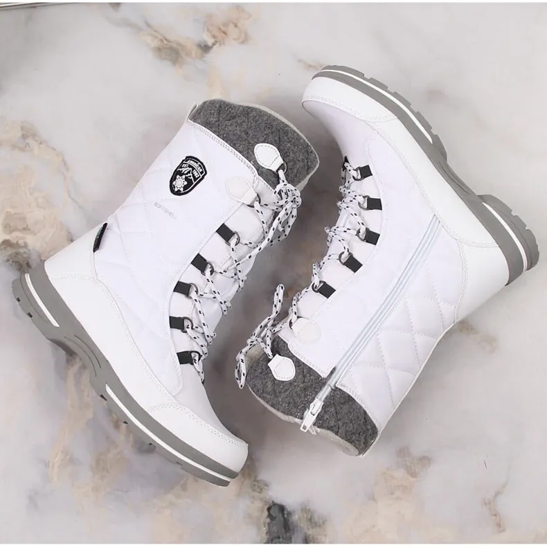 Women's snow boots waterproof winter white American Club 08/22