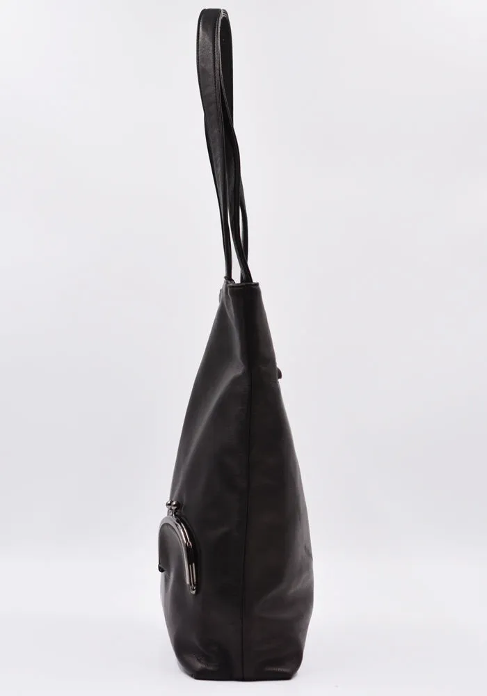 YOHJI YAMAMOTO DISCORD DG-I05-709-1-02 CRASP TOTE BAG BLACK