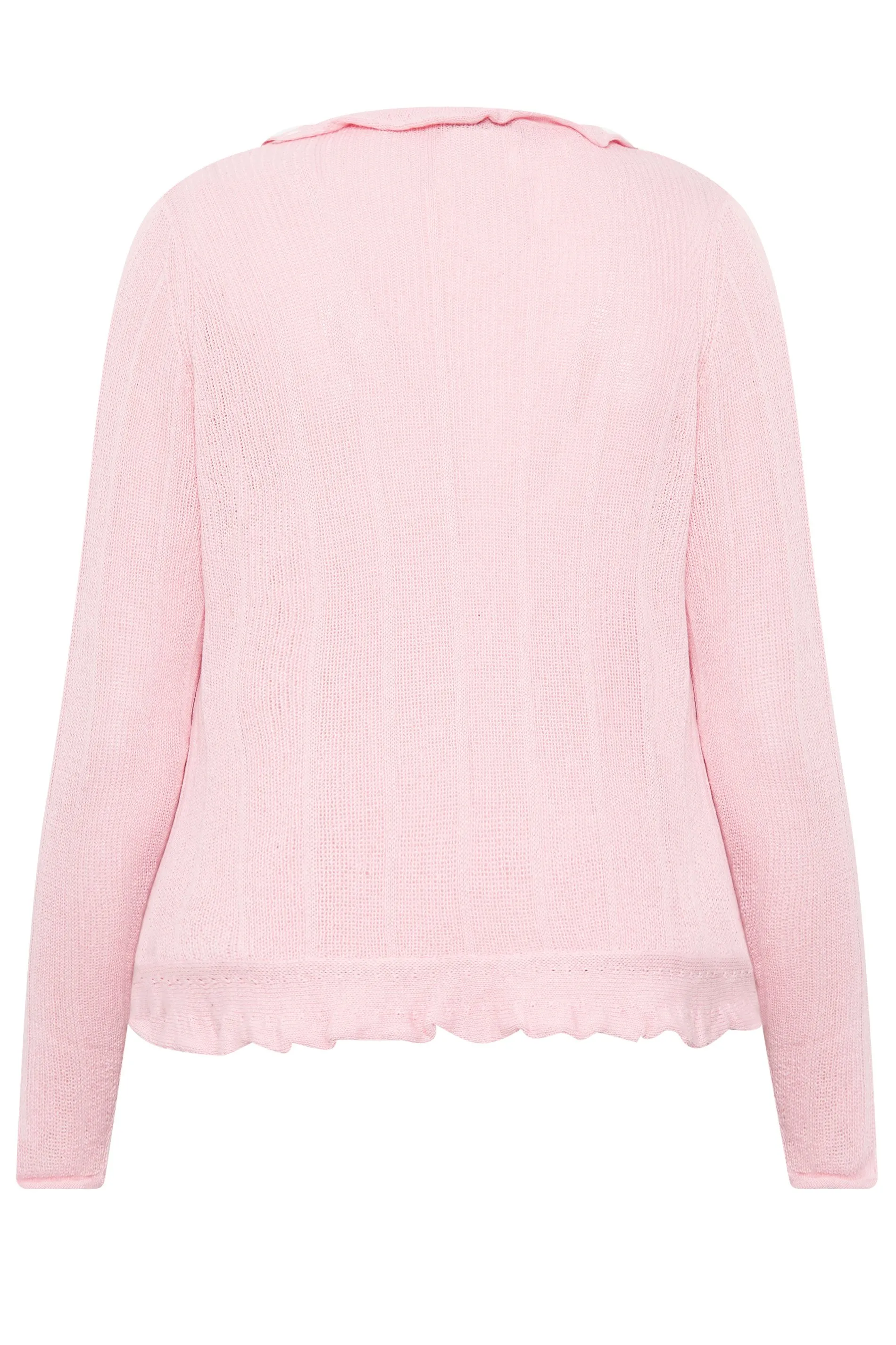 YOURS Curve Pink Frill Tie Cardigan