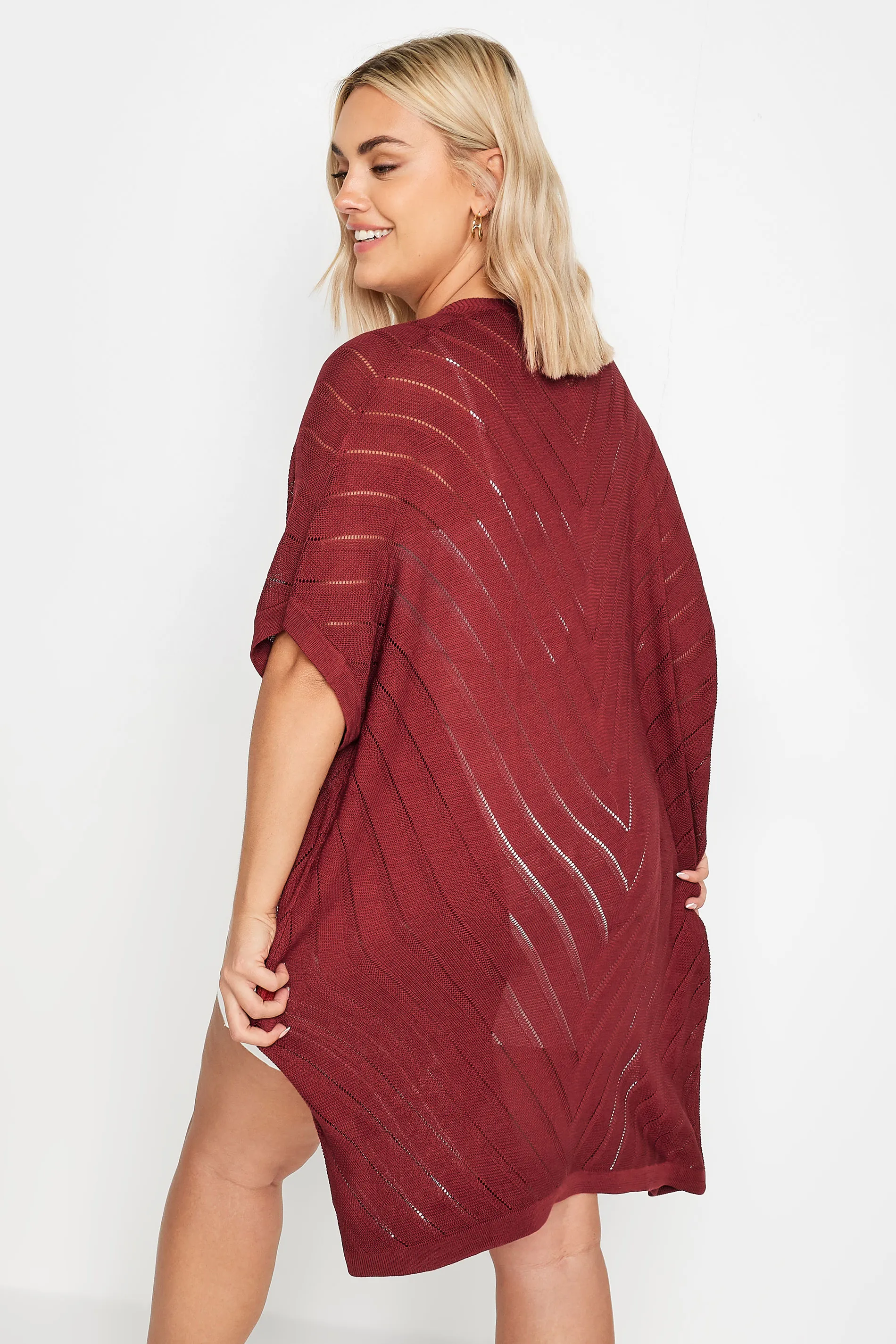 YOURS Curve Red Chevron Detail Cardigan