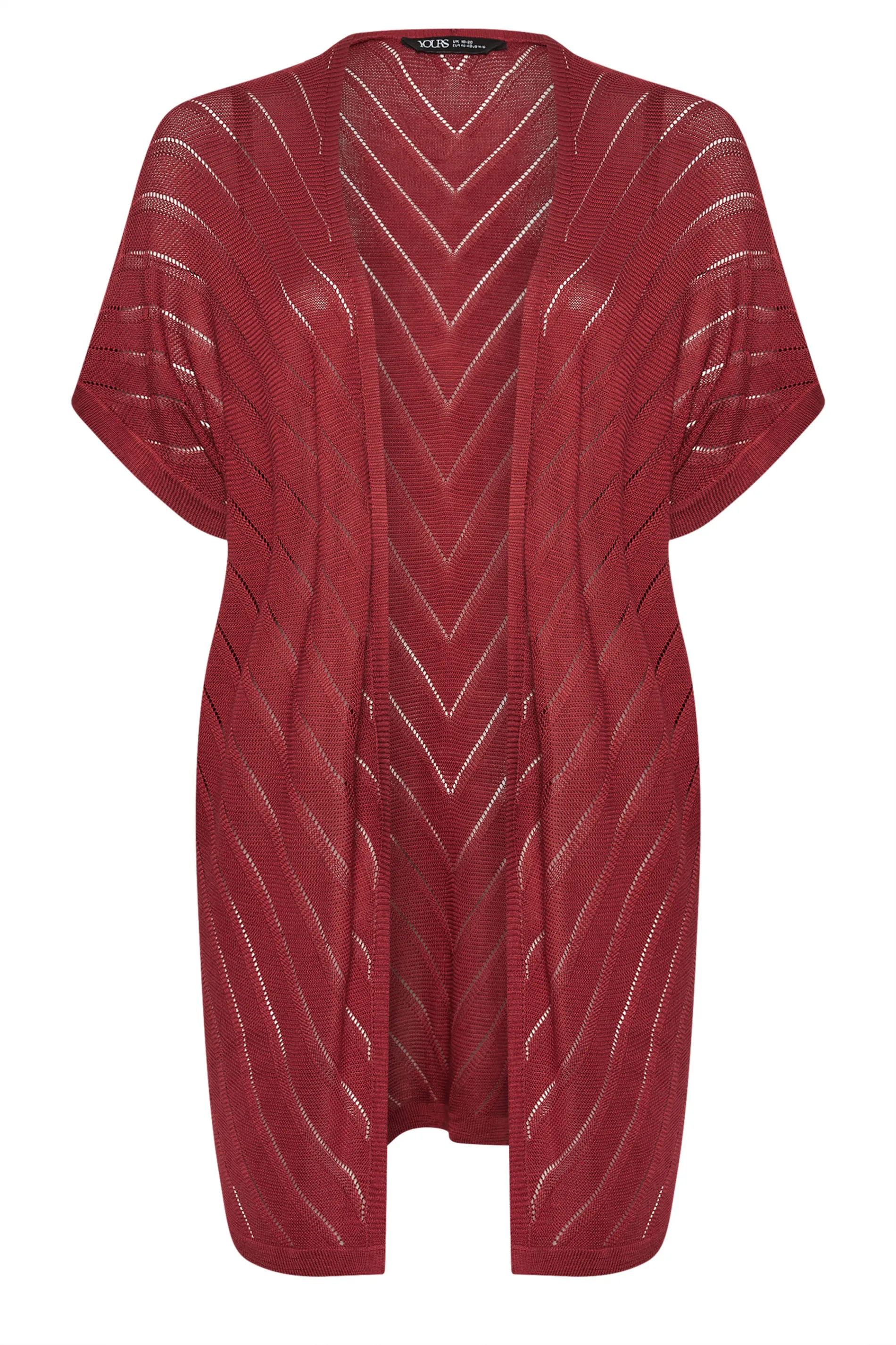 YOURS Curve Red Chevron Detail Cardigan