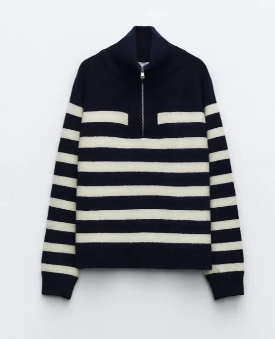 ZARA  |Stripes Casual Style Long Sleeves Elegant Style